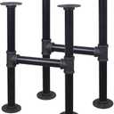 16'' Hight H-Shape Industrial Table Leg Set, Grey Steel Metal Pipes Vintage Furniture for Coffee and End Table Legs
