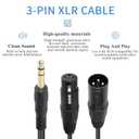 QIANRENON 1/4" Male to XLR Male+Female Balance Cable 1 to 2 Splitter Adapter TRS 6.35mm Male to XLR 3 Pin Male + Female Y Allocation Connect Extension Cable 36cm/14.2in