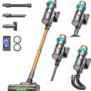 ElecKeys Cordless Vacuum Cleaner, 600W 50KPA 70Mins Self-Standing Vacuum Cleaners for Home, Stick Vacuum with Touch Screen, Upgraded Anti-Tangled Vacuum Cordless for Pet Hair, Floors, Carpets, Gold