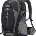 FENGDONG 50L Waterproof Lightweight Expandable Hiking,Camping,Travel Backpack with Shoes Compartment for Men Women Black