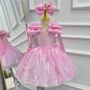 KLFFLGID Girls Satin Flower Girl Dress for Wedding Tulle Ball Gown Sleeveless Princess Party Dress for Birthday (Purple)