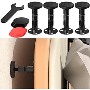 4PCS Adjustable Threaded Bed Frame Anti-Shake Tool, Upgraded Headboard stoppers with Free Furniture Pads, Easy Installation Bedside Anti-Shake Tool for Headboards, Cabinets and Sofas, 1.18-4.13in