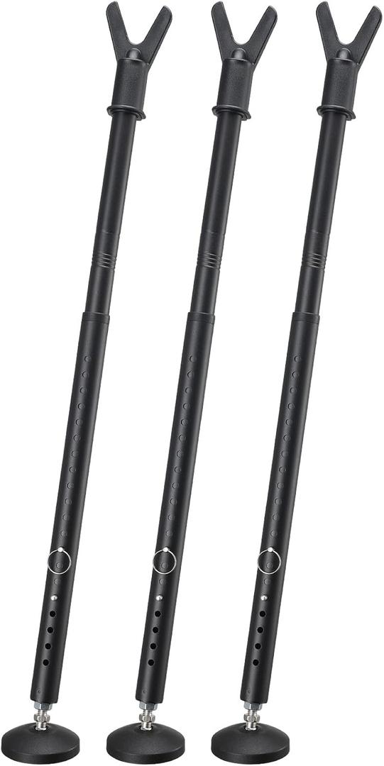 Sliding Door Security Bar 3 Pack, 20.5-51.8 Inch Adjustable Door Stoppers Security Sliding Glass Door Security Bar, Heavy Duty Window/Patio Door Security Bars Black