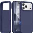 GONEZ Magnetic for iPhone 17 Pro Max Case, [Compatible with MagSafe] Anti-Scratch Microfiber Lining & Screen Protector, Silicone Camera Control, Shockproof Slim Phone Cover 6.9 inch, Navy Blue