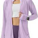 MAISON MISFITS 15 Womens Sun Protection Athletic Jackets UPF 50+ Spf Lightweight Full Zip Up UV with Pockets Running No Hood, 2XL