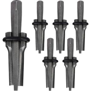 6pcs 7/10" Rock Splitting Wedges,Stone Wedge and Feather Shims,Splitting Concrete Marble Granite Rock Stone Tools (18mm)
