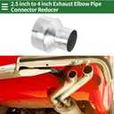 Motoforti 2.5'' OD to 4'' OD Mandrel Exhaust Pipe Adapter Concentric Reducer Car Exhaust Pipe Tubing Piping Adapter 4" Length 201 Stainless Steel Silver Tone