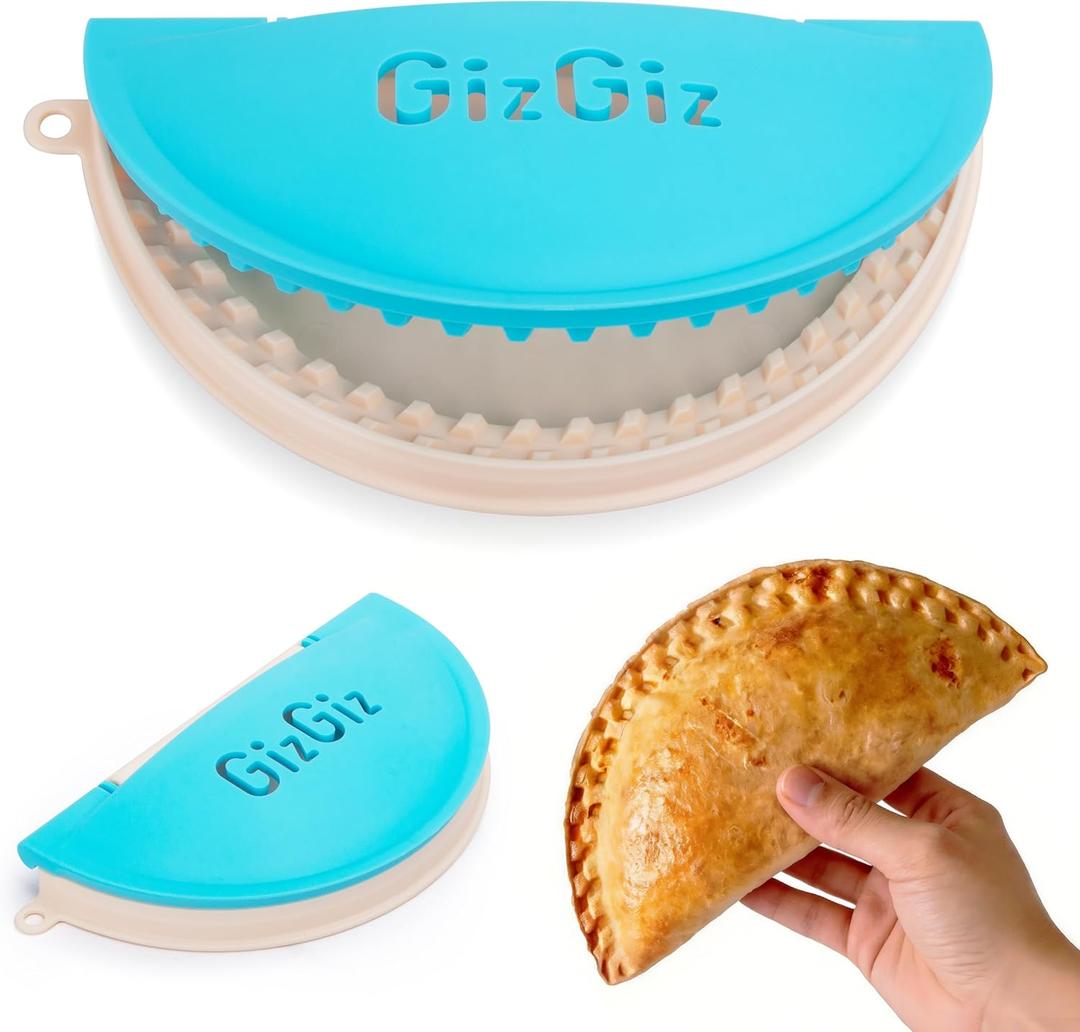 GizGiz Double-Serrated Tortilla Sealer, Empanada Maker Press, Tortilla Crimper for 8 Inch Tacos, Burrito Tortilla & Quesadilla, BPA-Free, Dishwasher Safe, Blue