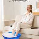 Collapsible Foot Spa Bath with Heat, Remote Control & 16 Massage Rollers, Fast Heating Pedicure Tub for Relaxing Tired Feet, Foot Soaker with Surf & Red Light, Fits Men Size 12 (Royal Blue)