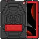 Grifobes (for 13th/11th Generation 2023/2021 Release) Tablet 10/10 Plus, Tablet 10 Kids/Kids Pro, 3-in-1 Heavy Duty Shockproof Rugged Protective Cover with Stand (Black+Red+Red)