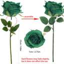 Felice Arts 12 Pack Green Roses Artificial Flowers with Stems Silk Roses for Vase Fake Flowers Bouquet for St Patricks Day Wedding Table Home Kitchen Party DIY Christmas Decor
