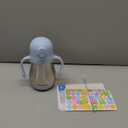 Stainless Steel Straw Sippy Cup for Toddlers 1-3 Years Old, Insulated Toddler Water Bottle Baby Training Tumbler with Handles, 8oz Kids Straw Cups for Travel, Daycare & At Home, Blue