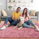 Noahas Fluffy 5x8 Blush Rugs for Bedroom Girls,Shaggy Area Rugs for Living Room,Thick Shag Throw Floor Carpet,Soft Non-Slip Dorm Nursery Kids Rug Home Decor Aesthetic