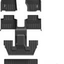 3W Floor Mats & Cargo Liner Fit for Jeep Grand Cherokee L 2021-2025 2026 All Weather TPE Custom Fit Floor Liner for 1-3 Rows&Trunk (ONLY for 6-Passenger Without Center Console) Full Set Car Mats Black