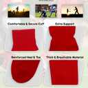 Winterlace Kids Soccer Socks 6-Pairs Boys Girls Knee High Youth Striped Athletic Sports Softball Baseball Pack (Pink)