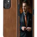 LOHASIC Compatible with iPhone 15 Case, Luxury Elegant Leather Business Classic Soft Grip Back Cover Full Body Protective Shockproof Back Cover Phone Cases for iPhone 15 6.1 inch - Brown