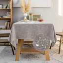 Waterproof Cotton Linen Tablecloths Rectangle Dining Table Cloth, Wipe Clean Indoor & Outdoor Table Cover for Buffet Party and Banquets, Wrinkle Resistant 54"x70" Gray Coffee