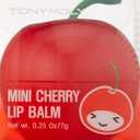 TONYMOLY Cherry Tinted Lip Balm 9g, Mini Berry Moisturizing Treatment with Shea Butter & Fruit Extracts, Korean Lip Care for Dry Lips, Travel Size Hydrating Formula