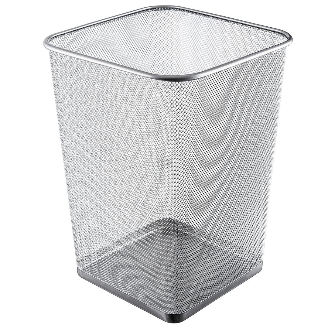 YBM HOME Mesh Wastebasket Trash Can for Home and Office Workspace, Metal Office Trash Can Square-Shaped, 5 Gallon