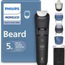 Norelco Philips Beard Trimmer 5000 Series, 100% Waterproof Beard Styler, Precision Dial with 40 Lock-in Trimming Settings, Self-Sharpening Metal Blades & Beard Hair Mess Collector, BT5775/40 (Black)