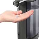 Automatic Liquid Soap Dispenser, Rechargeable, Touchless, 17oz/500ml with 4 Adjustable Soap Levels, Wall Mount & Waterproof, Liquid Hand/Dish Soap Dispenser for Bathroom Kitchen (Metallic Black)