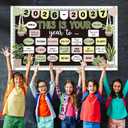 This is Your Year Bulletin Board Set Plant Motivational Classroom Decoration Inspirational Welcome Back to School Bulletin Board Cutouts for School Office Chalkboard Wall Door Decor Supply