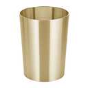 mDesign Stainless Steel Round Metal Trash Can, Small 2.8 Gallon Wastebasket, Garbage Basket Bin for Bathroom, Bedroom, Kitchen, or Home Office, Holds Waste and Recycle, Mirri Collection, Soft Brass