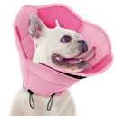 SUNFURA Dog Cone - Soft Cone for Dogs to Stop Licking, Pet E-Collar Alternative After Surgery, Adjustable Pet Recovery Collar for Wound Healing, Pink Medium