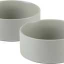 Havniva Ceramic Set of 2 Dog and Cat Bowls, Food and Water Bowls for Toy Breed Dogs, Kitty, Cats, 2pcs Dog & Cat Dishes, Cat Feeder(5.1inch, 2 Bowls, Grey)