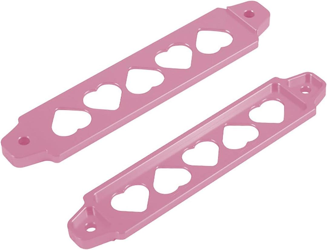 Car Battery Mounting Bracket, Aluminum Alloy Battery Tie Down Bracket Set,Rustproof Battery Lock Down Holder Mount Kit for Vehicles, Pink