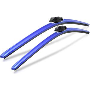 ClixWipers 22" + 22" (Set of 2) Blue All Weather Premium Automotive Replacement Windshield Wiper Blades, Passenger and Driver Side Winter Wiper Blades for Various Car Models