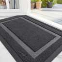 OLANLY Front Door Mat Indoor Outdoor Entrance, Waterproof All-Season, All-Weather Doormat, Sturdy Natural Rubber, Fade Resistant, Low Profile, Easy Clean Patio Porch Entryway Mat, 36x24, Grey (36" x 24")