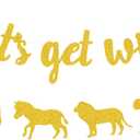 Let's Get Wild Banner Animal Jungle Safari Animal Theme Birthday Garland Zoo Themed Baby Shower Wild One Party Welcome Sign Forest 1st Birthday Party Decorations Gold Glittery