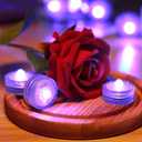 HL Submersible LED Light,Purple Mini LED Light,100 Hours Waterproof Flameless Led Lights Battery Powered for Wedding Home Vase Festival Party Decoration 12pcs (Built-in 24 Batteries) (12pack)