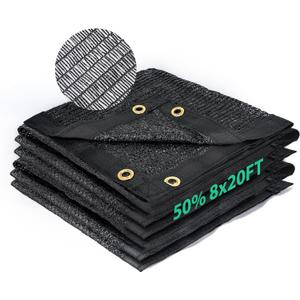 Kesfitt Garden 50% Shade Cloth, Resistant Sun Shade Net 8x20FT Mesh Tarp with HDPE Material and Reinforced Grommets Shade Trap for Greenhouse, Plant, Pergola, Backyard Patio Sunshade (8ftx20ft)