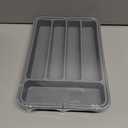 Aujen Silverware Organizer - Expandable Kitchen Drawer Organizer, Adjustable Utensil Organizer, Cutlery Tray for Forks, Knives, Multipurpose Kitchen Organizers and Storage Solution, Grey, Medium