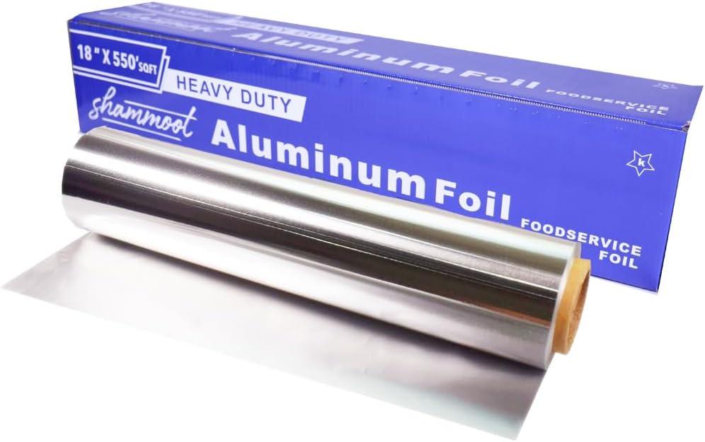 Extra Heavy Duty Aluminum Foil Paper 550 Sqf Commercial Grade 18 Inch Wide Aluminum Roll 10 Lbs Weight Thick And Extra Strong For Food Service Industry, Grilling, BBQ, Food Storage