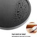 Round Decorative Tray Wood Bathroom Counter Organizer Farmhouse Kitchen Decor Wooden Riser for Soap Dish, Perfume, Candle, Sponge, 12" - Black