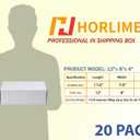 HORLIMER 12x8x4 Shipping Boxes Set of 20, White Corrugated Cardboard Mailer Box for Packing Small Business