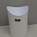 Superio Small Bathroom Trash Can, Modern White Mini Open Waste Bin (1 1/2 Gallon, 6 Liter) Plastic Garbage Can for Kitchen, Bathroom, Bedroom, Office, Under Desk, Car