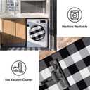 Black and White Outdoor Rug 3'x5'Buffalo Plaid Checkered Front Porch Rug Machine Washable Farmhouse Front Door Mat Outdoor for Front Hello Welcome Mat,Bedroom,Entryway,Patio