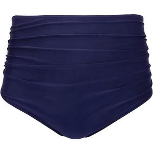 Tempt Me Women High Waisted Bikini Bottom Retro Ruched Swim Bottom Shirred Tankinis Brief (Large, Navy Blue)