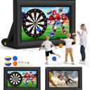 3-in-1 14FT Inflatable Projector Screen - Outdoor Movie Screen, Dart Board and Football Target with 120W Blower, Front/Rear Screen for Celebration & Outside Movie Night
