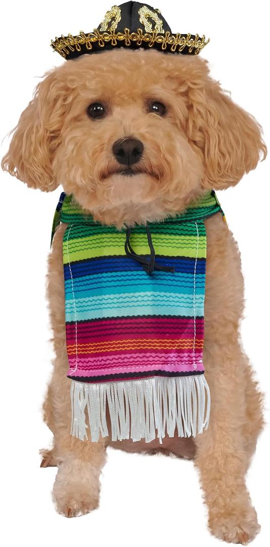 Rubies Serape and Hat Pet Costume Pet Costume for Dogs or Cats (L)