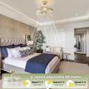 20" Gold Crystal Fandelier Ceiling Fan with Light, Gold Crystal Chandelier Ceiling Fan with Light Remote Control, 6 Speeds for Bedroom, Nursery, Living Room
