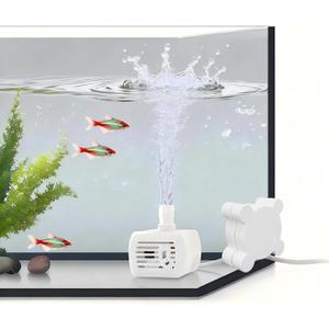 Aquarium Water Pump - Ultra Quiet 4.5W Submersible Pump with Adjustable Flow (40GPH) for Fish Tank, Fountain & Pet Water Features