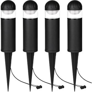 LED Landscape Bollard Pathway Light, 2W, DC 12V Low Voltage Path Lighting Outdoor Waterproof, Die-Casted Aluminum Housing for Garden Light, 3000K Warm White Pack of 4