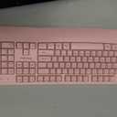 MEETION Wireless Keyboard and Mouse, Full-Sized Cordless Keyboard with Wrist Rest, 3 DPI Adjustable Mouse, Keyboard and Mouse Set with 2.4GHz USB Receiver, for PC/Computer/Laptop/Windows/Mac, Pink