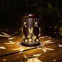 Hummingbird Lantern Hanging Solar Lights Outdoor Decorative Solar Lantern Waterproof for Table Patio Yard Garden Lawn Landscape Lighting, Gardening Gifts for Women Mom (Hummingbird-B)