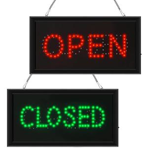 Open Closed Signs for Business LED Open Closed Sign Light Open and Closed Sign Display Closed Neon Sign Coffee Open Sign for Bar Pizza Store Restaurant Hotel ATM Party Supplies,18.9 x 9.8 Inches